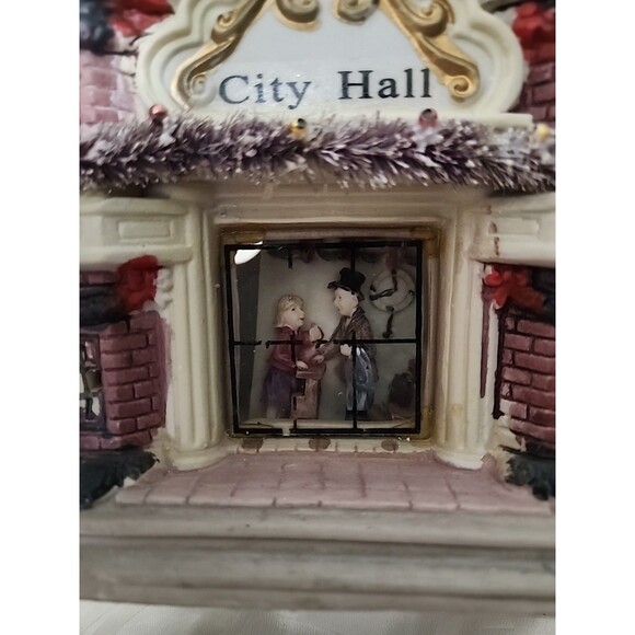 Christmas Victoria Falls Porcelain Lighted House- City Hall Collector Series III - Picture 3 of 9